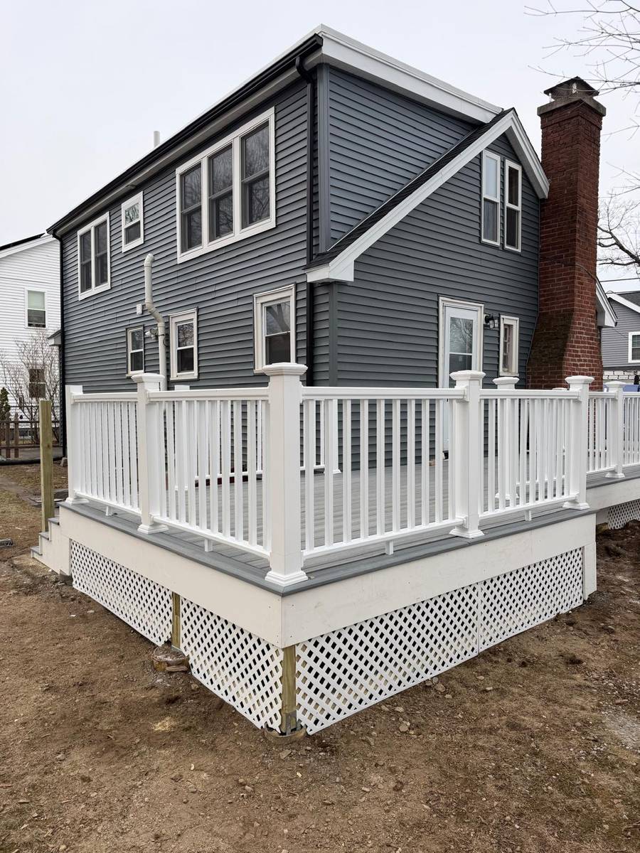 Kingdom Construction deck with lattice skirting